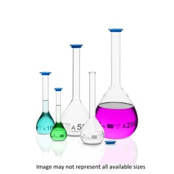 Supertek™ Class A, Reusable - Clear Glass Volumetric Flasks with Snap Caps