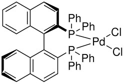 Strem, An Ascensus Company CAS# 115826-95-4. 250mg. Dichloro[(R)-(+)-2,2'-bis(diphenylphosphino)-1,1'-binaphthyl]palladium(II),