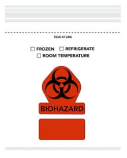 Caresfield&nbsp;Ziptop Specimen Bag, 3-Wall with Pouch Tear Away ZipTop Closure