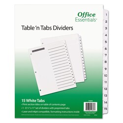 Essendant INDEXBND15TAB PKBK/WHT