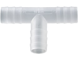 BURKLE INC&nbsp;T-connector, PP, f. Ø 0.51-0.59 in. (13-15 mm), cylindrical nozzles