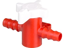BURKLE INC&nbsp;Two-way valve, PP/PE, Ø 0.28-0.35 in. (7-9 mm), NW 0.24 in. (6 mm), red/white