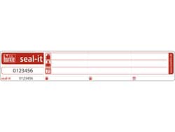 BURKLE INC&nbsp;Seal-it security seal, red, LxW 7.01x1.18 in. (178x30 mm)