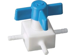 BURKLE INC&nbsp;PTFE-valve, three-way, Ø 0.39 in. (10 mm), NW 0.16 in. (4 mm), autoklav.