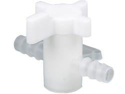 BURKLE INC&nbsp;Two-way valve, PVDF, Ø 0.35-0.43 in. (9-11 mm), NW 0.31 in. (8 mm), white