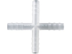 BURKLE INC&nbsp;Four-way connector, PP, for Ø 0.20-0.28 in. (5-7 mm), cylindrical