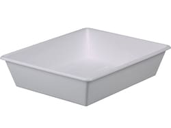 BURKLE INC&nbsp;Laboratory tray, PP white, in. LxW 11.81x15.75 in. (300x400mm), 3.96 gal. (15l)