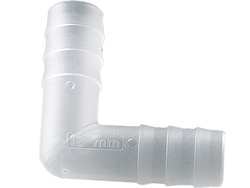 BURKLE INC&nbsp;Angled connector, PVDF, f. Ø 0.43-0.51 in. (11-13 mm), cylindrical