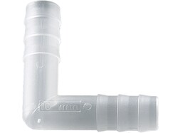 BURKLE INC&nbsp;Angled connector, PVDF, for Ø 0.35-0.43 in. (9-11 mm), cylindrical