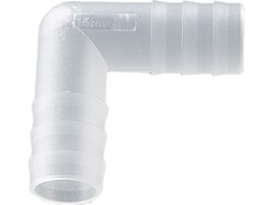 BURKLE INC&nbsp;Angled connector, PVDF, f. Ø 0.51-0.59 in. (13-15 mm), cylindrical