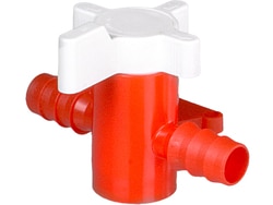 BURKLE INC&nbsp;Two-way valve, PP/PE, Ø 0.43-0.51 in. (11-13 mm), NW 0.31 in. (8 mm), red/white