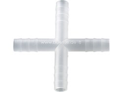 BURKLE INC&nbsp;Four-way connector, PP, for Ø 0.28-0.35 in. (7-9 mm), cylindrical