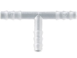 BURKLE INC&nbsp;T-connector, PVDF, f. Ø 0.12-0.20 in. (3-5 mm), cylindrical
