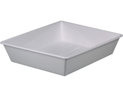 BURKLE INC&nbsp;Laboratory tray, PP white, in. LxW 15.75x19.69 in. (400x500mm), 7.93 gal. (30l)