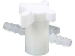 BURKLE INC&nbsp;Two-way valve, PVDF, Ø 0.20-0.28 in. (5-7 mm), NW 0.16 in. (4 mm), white