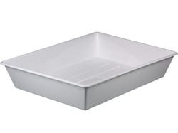 BURKLE INC&nbsp;Laboratory tray, PP white, in. LxW 15.75x19.69 in. (500x700mm), 15.85 gal. (60l)