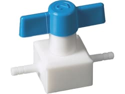 BURKLE INC&nbsp;PTFE-valve, two-way, Ø 0.39 in. (10 mm), NW 0.16 in. (4 mm), autoklav.