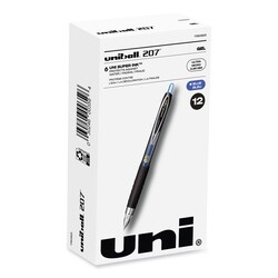 Essendant&nbsp;uniball 207 Ultra Micro Gel Pen  Retractable  Ultra-Micro 0 38 mm  Blue Ink  Clear/Black Barrel