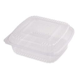Essendant&nbsp;World Centric PLA Hinged Clamshells  46 oz  8 3x8 6x3 1  Clear  Plastic  300/Carton