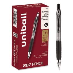 Essendant&nbsp;uniball 207 Mechanical Pencil  0 7 mm  HB (2)  Black Lead  Black Barrel  Dozen
