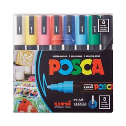 Essendant&nbsp;POSCA Water-Based Paint Markers  Medium Bullet Tip  Assorted Colors  8/Pack