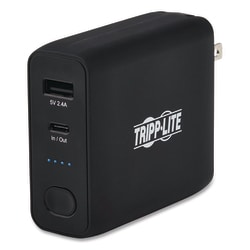 Essendant Tripp Lite by Eaton Portable Mobile Power Bank and USB Battery Wall Charger Combo  USB C  USB A  Black