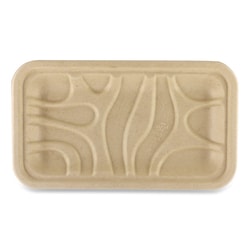 Essendant&nbsp;World Centric Fiber Trays  PLA Lined  PFAS Free  8 3x4 9x0 7  Natural  Paper  500/Carton