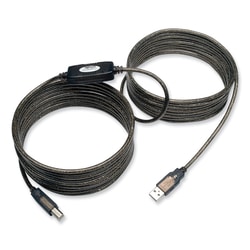 Essendant&nbsp;Tripp Lite by Eaton USB 2 0 Active Repeater Cable  A to B (M/M)  25 ft  Black