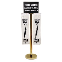 Essendant Tatco Wet Umbrella Bag Stand  16wx12dx54 5h  Brass/Black/White