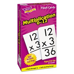 Essendant&nbsp;TREND Skill Drill Flash Cards  Multiplication  3x6  Black and White  91/Pack