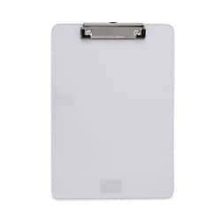 Essendant&nbsp;Universal Plastic Clipboard with Low Profile Clip  0 5 Clip Capacity  Holds 8 5x11 Sheets  Clear