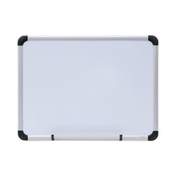 Essendant&nbsp;Universal Magnetic Steel Dry Erase Marker Board  24x18  White Surface  Satin Aluminum Frame