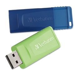Essendant&nbsp;Verbatim Store  n  Go USB Flash Drive  32 GB  Assorted Colors  2 Pack