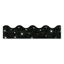 Essendant&nbsp;TREND Sparkle Terrific Trimmers  Sparkles  2 75x32 ft  Black Sparkle  12/Set