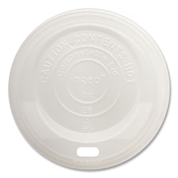 Essendant&nbsp;World Centric PLA Lids for Hot Cups  Fits 8 oz Hot Cups  Plastic  White  1 000/Carton