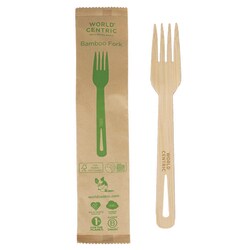 Essendant&nbsp;World Centric Bamboo Cutlery  Fork  Paper  Natural  750/Carton