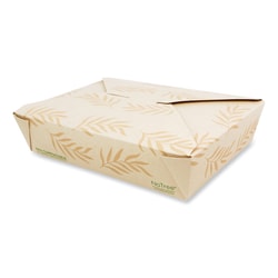Essendant&nbsp;World Centric No Tree Folded Takeout Containers  50 oz  6 2x8 5x1 85  Natural  Sugarcane  200/Carton