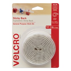 Essendant VELCRO Brand Sticky-Back Fasteners with Dispenser  Removable Adhesive  0 75x5 ft  White
