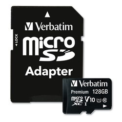 Essendant&nbsp;Verbatim 128GB Premium microSDXC Memory Card with Adapter  UHS-I V10 U1 Class 10  Up to 90MB/s Read Speed