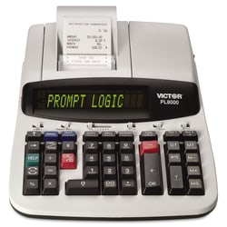 Essendant&nbsp;Victor PL8000 One-Color Prompt Logic Printing Calculator  Black Print  8 Lines/Sec