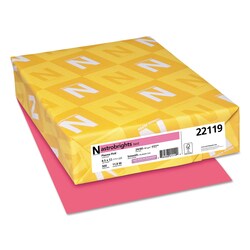 Essendant&nbsp;Astrobrights Color Paper  24 lb Bond Weight  8 5x11  Plasma Pink  500/Ream