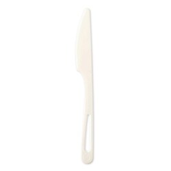 Essendant&nbsp;World Centric TPLA Compostable Cutlery  Knife  Plastic  White  1 000/Carton