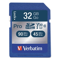Essendant&nbsp;Verbatim 32GB Pro 600X SDHC Memory Card  UHS-I V30 U3 Class 10
