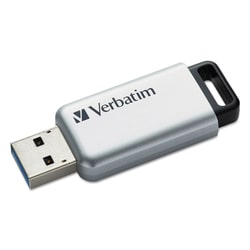 Essendant Verbatim Store  n  Go Secure Pro USB Flash Drive with AES 256 Encryption  32 GB  Silver