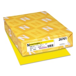 Essendant&nbsp;Neenah Paper Exact Brights Paper  20 lb Bond Weight  8 5x11  Bright Yellow  500/Ream