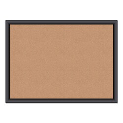 Essendant&nbsp;U Brands Cork Bulletin Board  24x18 (Actual Size- 23x17)  Tan Surface  Black Wood Frame