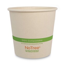 Essendant&nbsp;World Centric No Tree Paper Bowls  24 oz  4 4 Diameterx4 5 h  Natural  Sugarcane  500/Carton