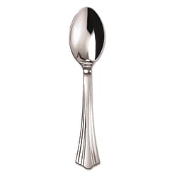 Essendant&nbsp;WNA Heavyweight Plastic Spoons  Reflections Design  Silver  600/Carton