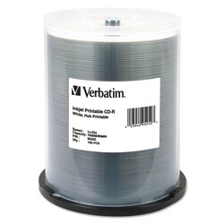 Essendant&nbsp;Verbatim CD-R Printable Recordable Disc  700 MB  52x  Spindle  White  100/Pack