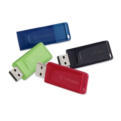 Essendant&nbsp;Verbatim Store  n  Go USB Flash Drive  16 GB  Assorted Colors  4/Pack